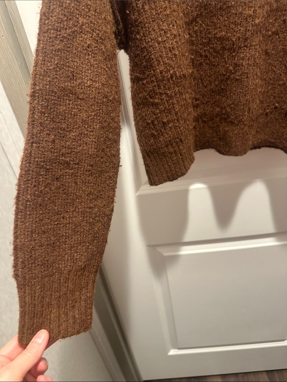 American Eagle Outfitters Chunky Brown Crewneck Sweater - Picture 4 of 9